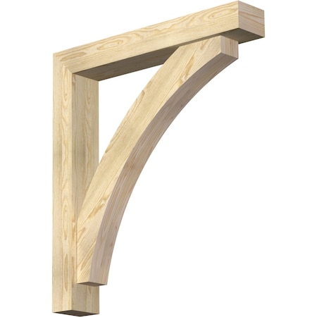 Ekena Millwork Thorton Block Rough Sawn Bracket w/ Offset Brace, Douglas Fir, 6"W x 36"D x 40"H BKT0604X36X40THR05RDF